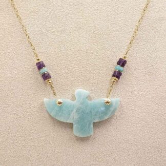 Collier aigle en amazonite