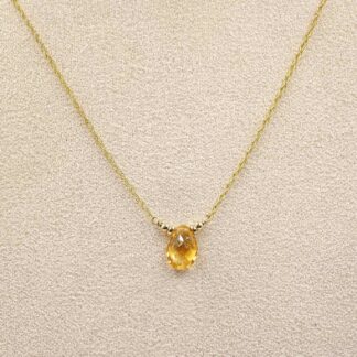 Collier chaîne et goutte en citrine