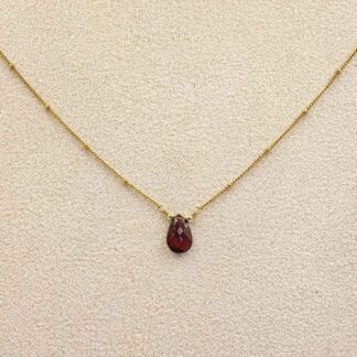 Collier chaîne et goutte en grenat