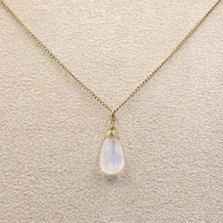 Collier chaîne et goutte en pierre de lune