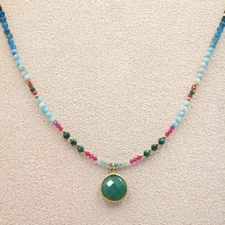 Collier multipierres ou bracelet triple rang amazonite