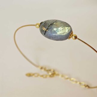 Jonc labradorite ovale facettée